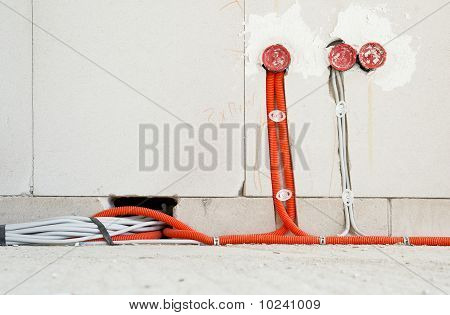 Electrial installation at a construction site