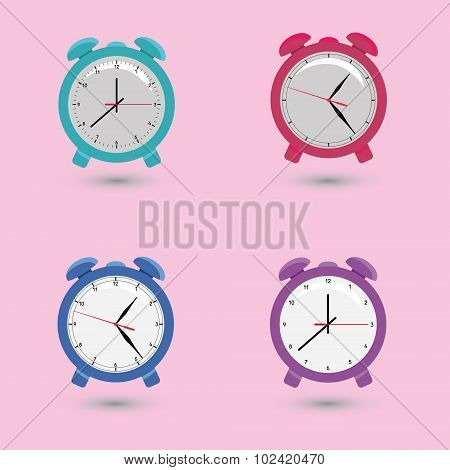 Set of alarms with different dials