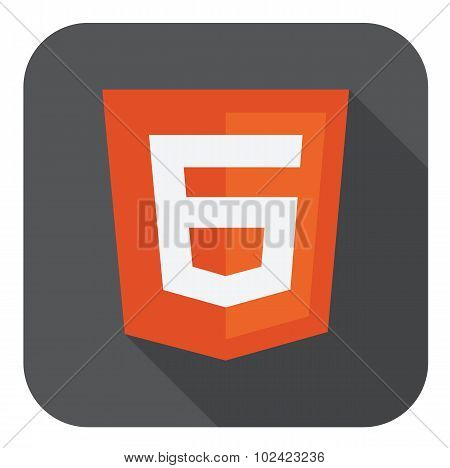 Vector web development shield sign - html6. isolated icon on white