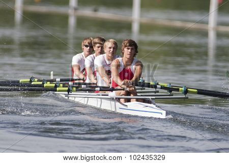 HENLEY, ENGLAND. 03-07-2010.  Hamburger and Germania & R-C. Fav., GER in action on day 4 of the Henley Royal Regatta 2010 held on the River Thames.  