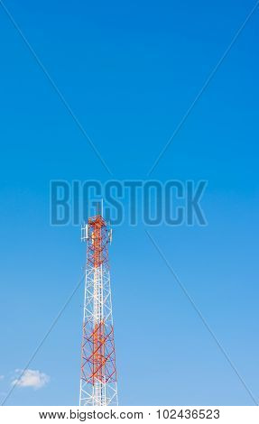 Image Of Tele-radio Tower With Blue Sky