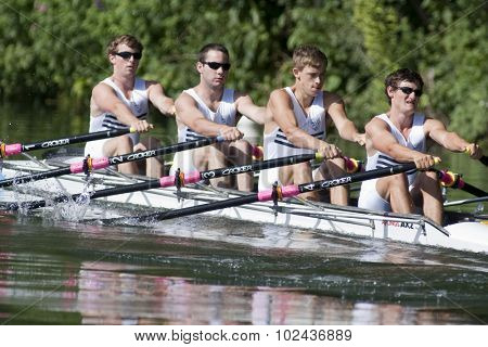 HENLEY, ENGLAND. 03-07-2010.  Upper Thames R.C. 'A'  in action on day 4 of the Henley Royal Regatta 2010 held on the River Thames.  
