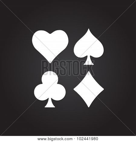 Vector game cards icon. Epsflat white0