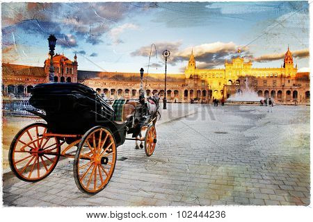 elegant Seville - plazza Espana. Artistic picture