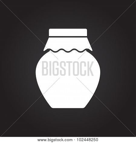 Vector color flat homemade jam bottle template