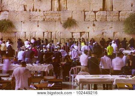 Selichot (jewish Penitential Prays) In The Western Wall