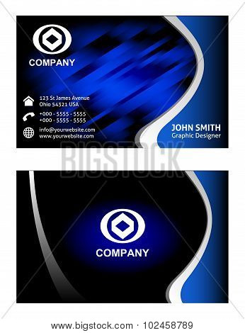 Abstract elegant black business card template