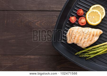 Marinated Grilled Chicken Breasts Cooked Bbq On A Pan
