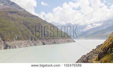 The Green Waters Of Lake Dix - Dam Grand Dixence - Switzerland
