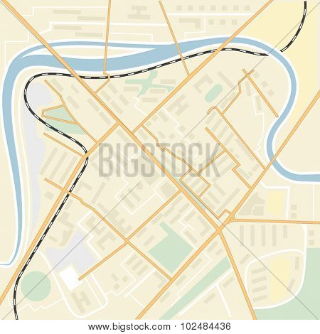 Abstract city map flat design illustration