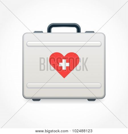 Aluminum Suitcase With Sticker Heart