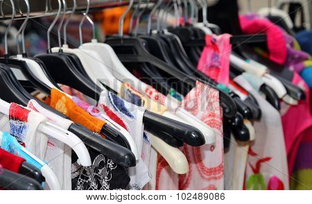 Many Clothes For Sale At Vintage Market