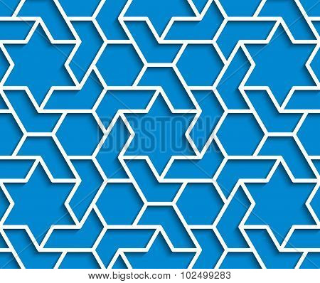 Geometric Blue And White Background With Outline Extrude Effect
