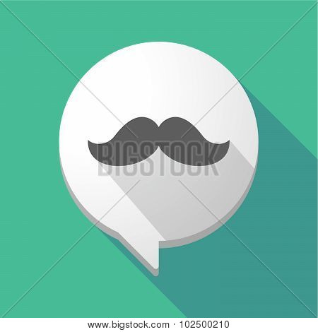 Long Shadow Comic Balloon With A Moustache