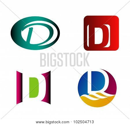 letter D logo template. Abstract icon
