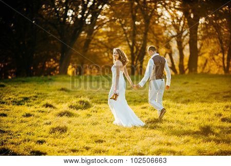 beautiful couple walking