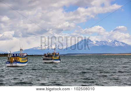 Boats In Puerto Natales, Patagonia, Chile