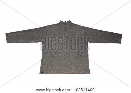 Gray Wool Pullower.isolated.