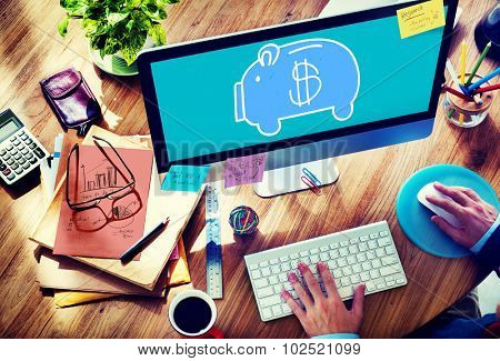 Piggy Bank Saving Money Economize Profit Concept