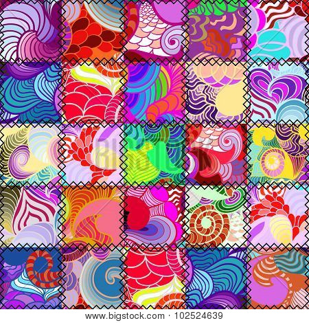 Abstract patchwork seamless pattern