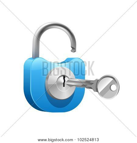 Padlock With Key Illustration