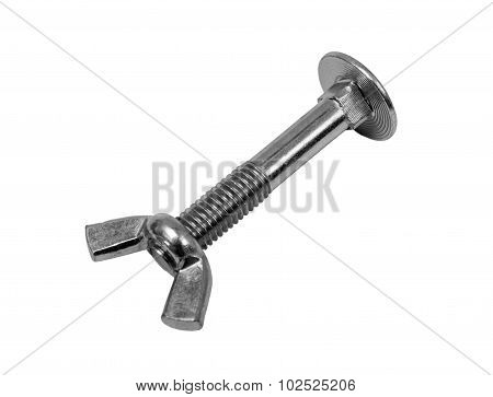 Closeup Metal Screw (bolt) And Nuts
