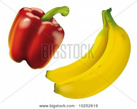 Paprika og banan
