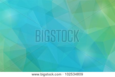 Blue And Green Abstract Background With Triangular Shapes.