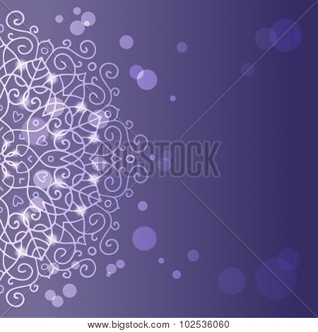 Abstract Purple Background With Mandala Ornament
