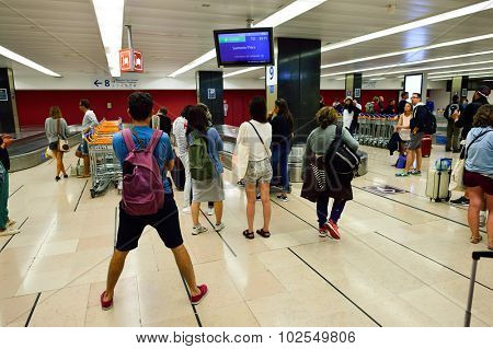 PARIS - AUGUST 08, 2015: Orly Airport interior. Paris Orly Airport is an international airport located partially in Orly and partially in Villeneuve-le-Roi, 7 NM (13 km; 8.1 mi) south of Paris, France