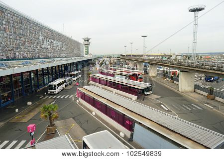 PARIS - AUGUST 08, 2015: Orly Airport. Paris Orly Airport is an international airport located partially in Orly and partially in Villeneuve-le-Roi, 7 NM (13 km; 8.1 mi) south of Paris, France