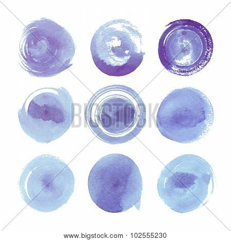 watercolor spots in different shades of blue
