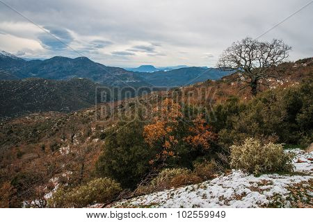 Winter Landscape In The Mountains Near Vassa, Greece
