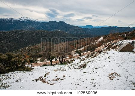 Winter Landscape In The Mountains Near Vassa, Greece