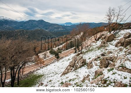 Winter Landscape In The Mountains Near Vassa, Greece