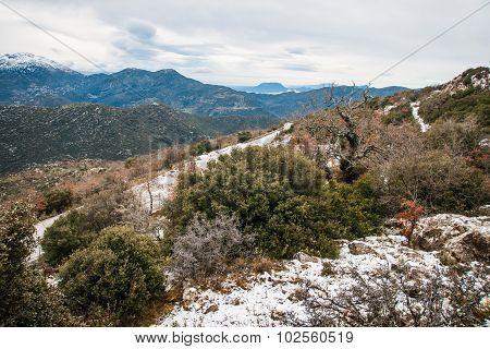 Winter Landscape In The Mountains Near Vassa, Greece