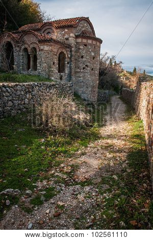 Ruins Of The Byzantine Castle Town Of Mystras