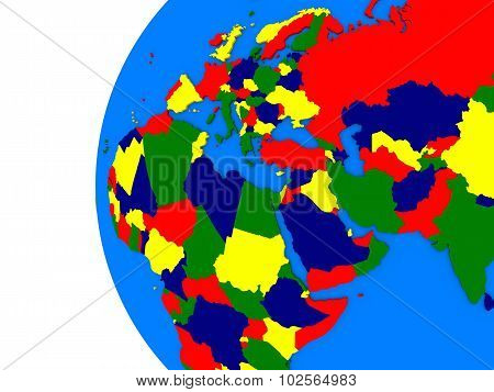 Emea Region On Political Globe