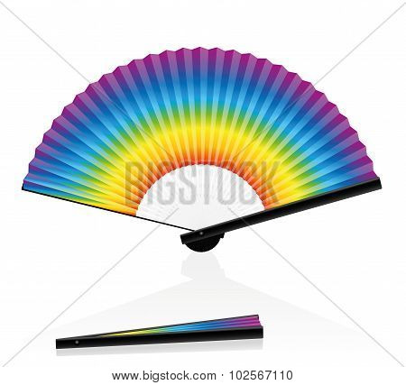Hand Fan Colorful Rainbow Gradient