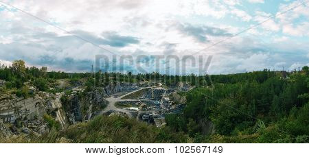 Granite quarry in the summer Ural Ekaterinburg