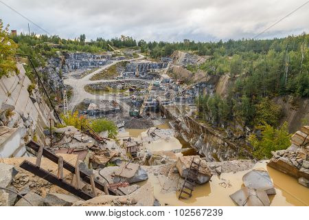 Granite quarry in the summer Ural Ekaterinburg