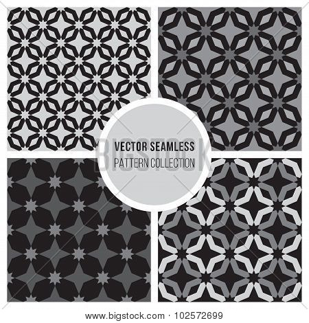 Vector Seamless BW Pattern Collection