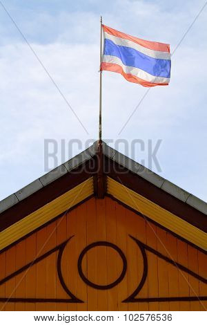 Thailand flag on atop roof