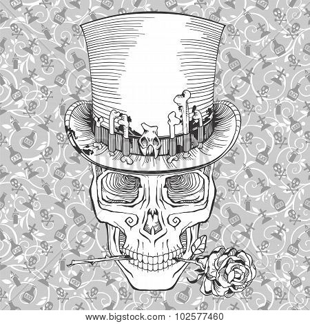 Human Skull In A Top Hat, Baron Samedi