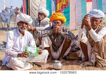 An Unidentified Men Attends The Pushkar Fair