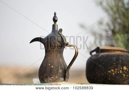 Traditional Vintage Arabian Old Smoked Coffee Maker