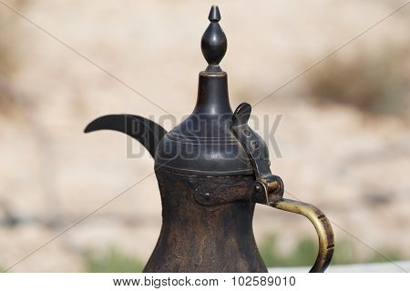 Traditional Vintage Arabian Old Smoked Coffee Maker.