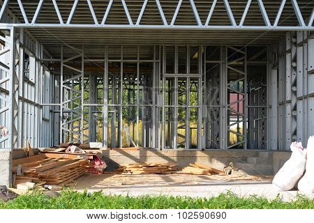 iron truss frame house