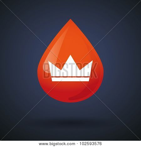 Blood Drop Icon With A Crown