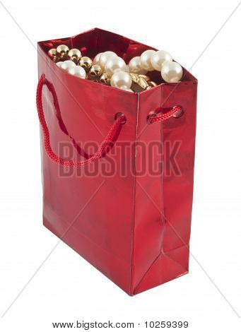 Giftbag rosso con gioielli